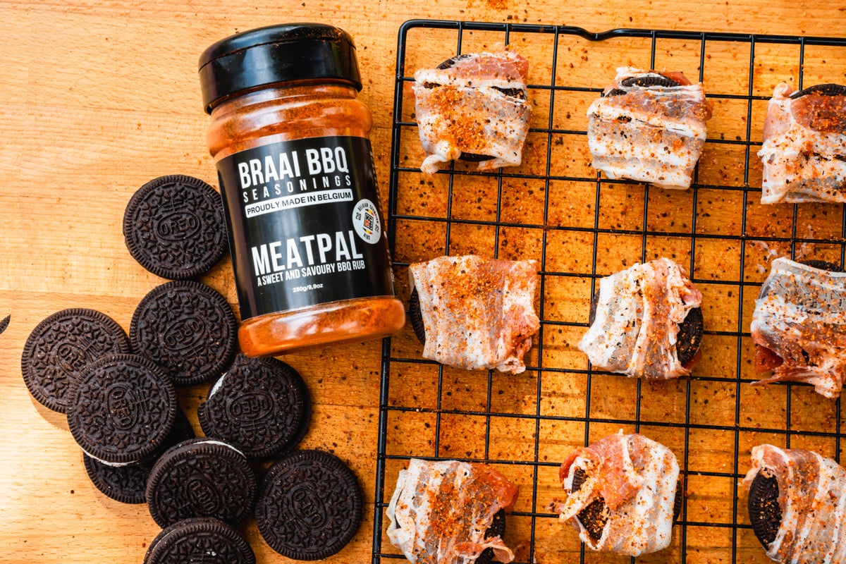 Oreo op de Weber pellet smoker met spek