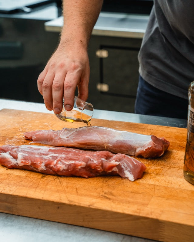 Maple whiskey glazed varkenshaasje